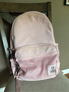 PINK Victoria's Secret Light Pink Mesh Front Backpack